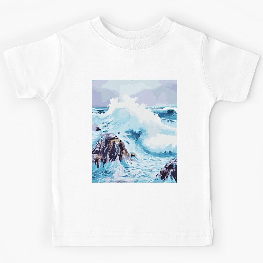 blue ocean waves  Kids T-Shirt 100