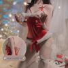 Stunning Low-Cut Christmas Lingerie Bodysuit Role Play Set