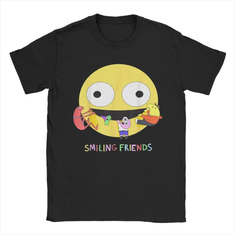 Smiling Friends Glep Flowers T Shirt Men CottonT-Shirt Round Neck Tee Shirt Short Sleeve Tops