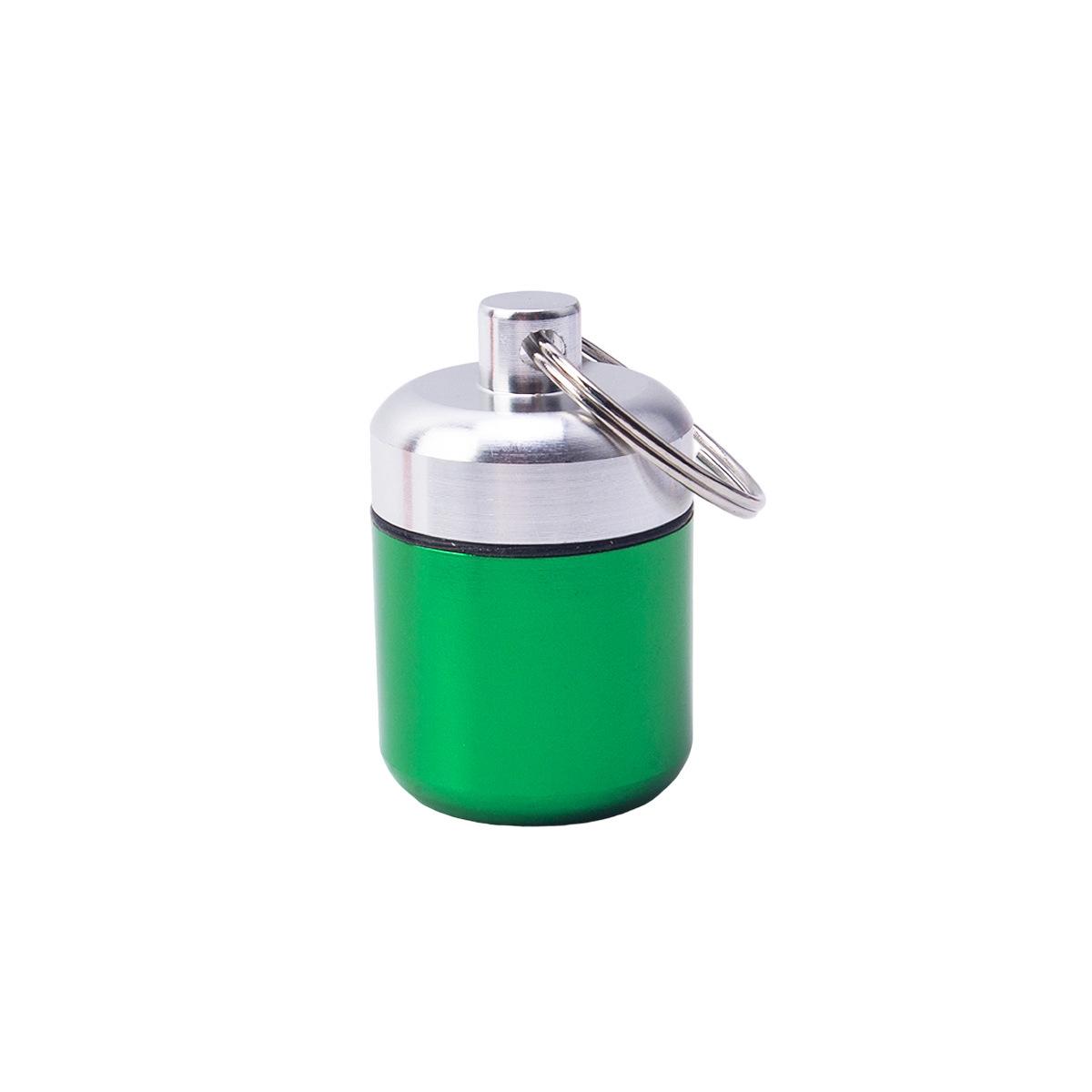 

Compact Aluminum Medicine Canister with Keychain - Also Great for Coins & Earbuds