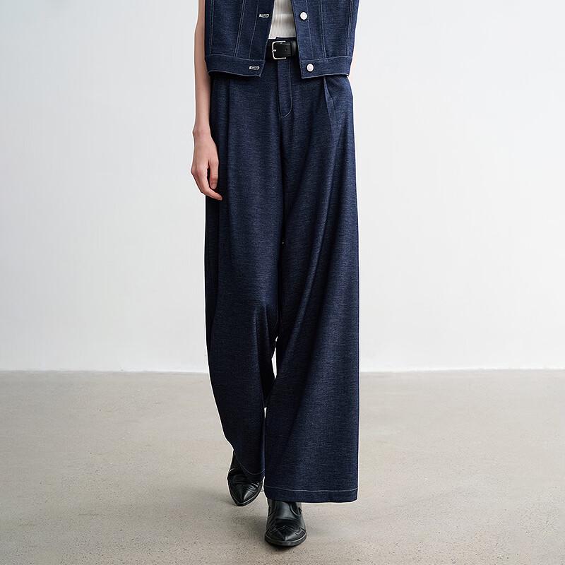 Chuyu Women's Faux Denim Workwear Two-Piece Set