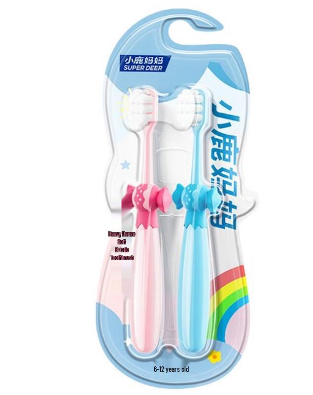 

Fawnmum Kids Soft Bristle Toothbrushes - Pink & Blue Twin Packs