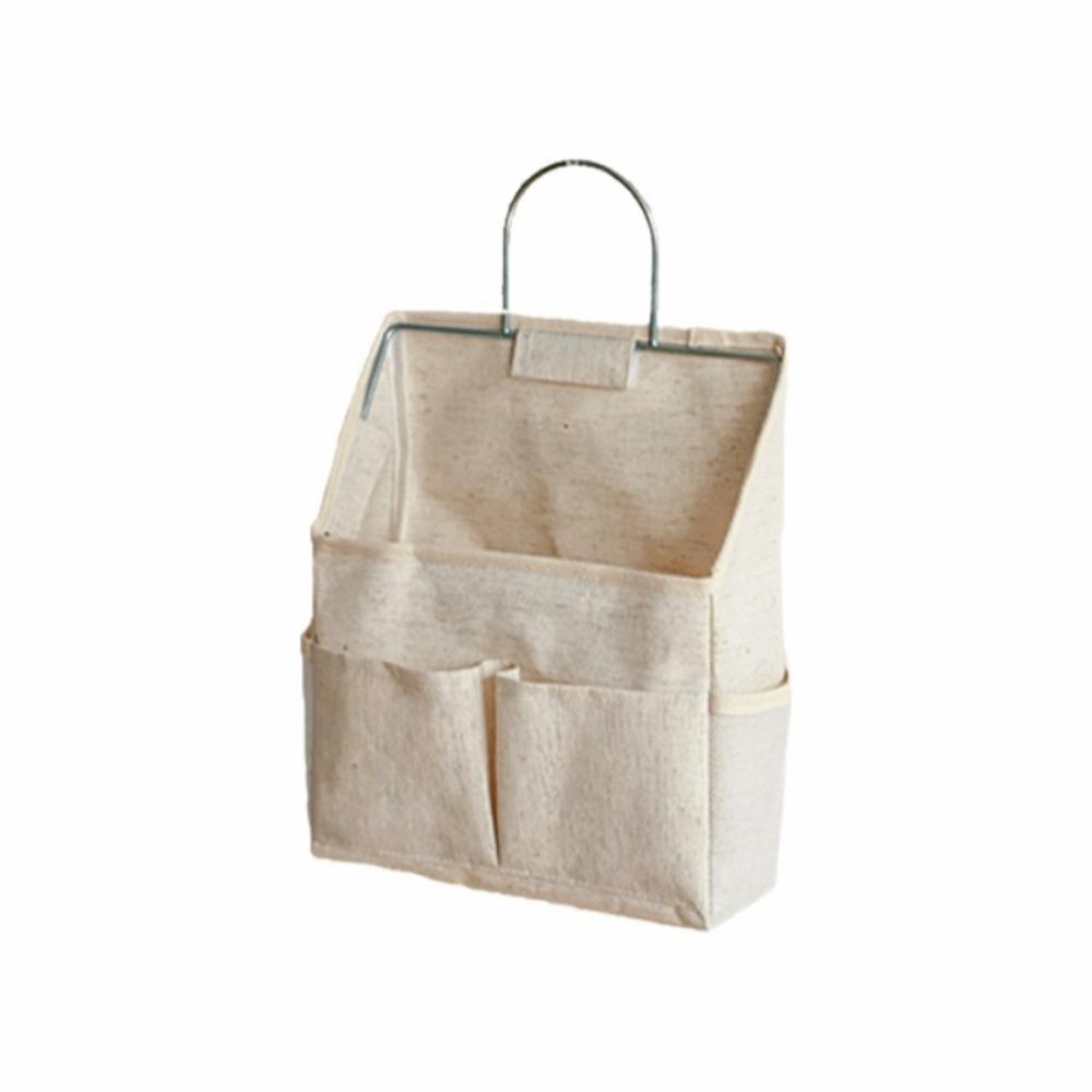 Multifunctional Wall-Mounted Organizer with Pockets Fabric Storage Basket  Bathroom Style 1