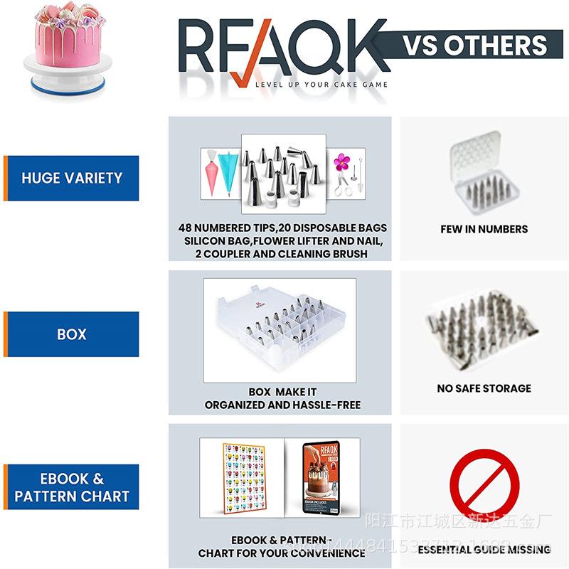 74 Pcs Cake Icing Tips Set, Baking Piping Bags and Flower Nail Tools Kit, Cookie Pastry Decorating Supplies