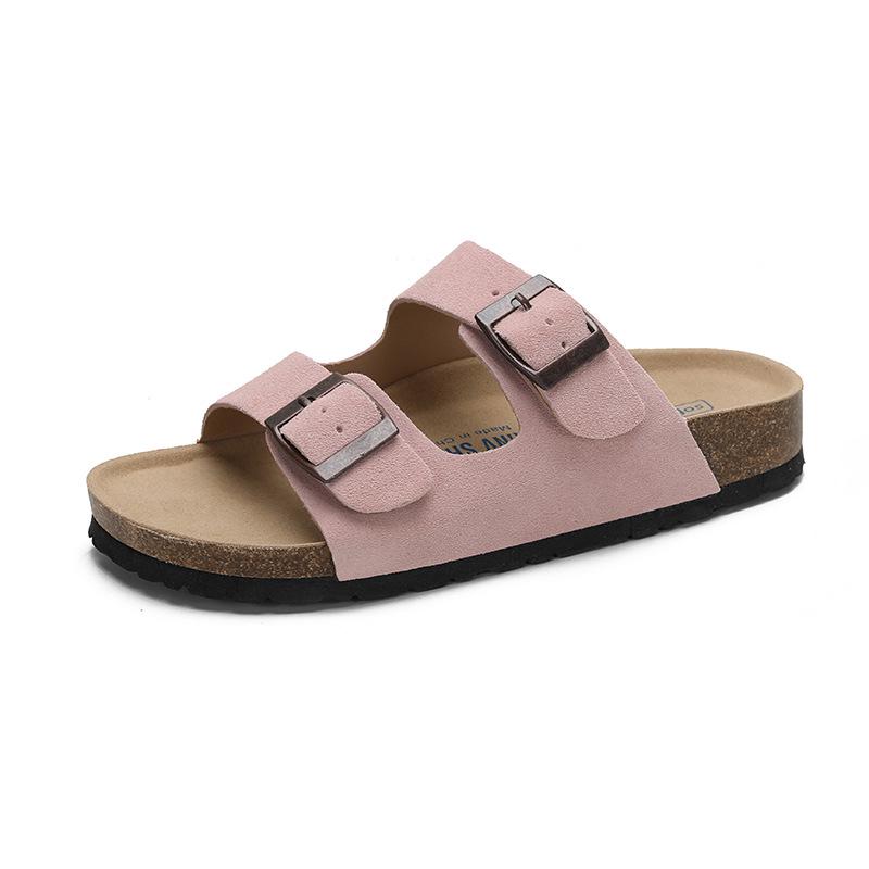 Women's Retro Genuine Leather Birkenstock Shoes, Inner Height-Increasing, Single Strap Beach Slippers, Sizes 35-46 Available