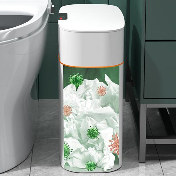WTEMPO Inteligentny kosz na śmieci Domowy kosz na śmieci do sypialni z pokrywką Dezodorant do łazienki Sypialnia Salon Szczelinowy kosz na śmieci