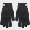 Botvotee Wholesale Fleece Lined Fashion Warm Black Cable Knitted Winter Touch Screen Gloves for Women Men