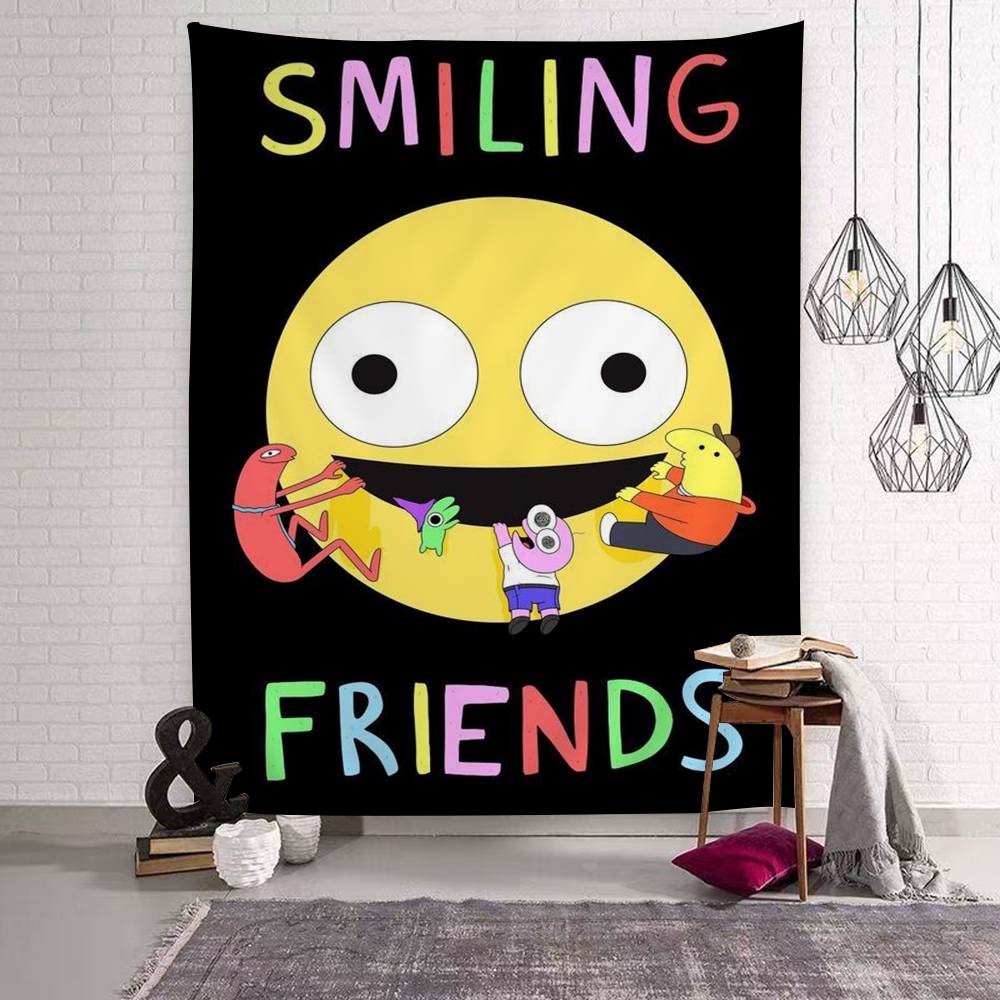 anime Smiling Friends DIY Wall Tapestry for Living Room Home Dorm Decor Wall Art Decor