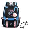 Gradient Print Backpack with Color Block Design, Large Capacity Travel and School Backpack for Men and Women