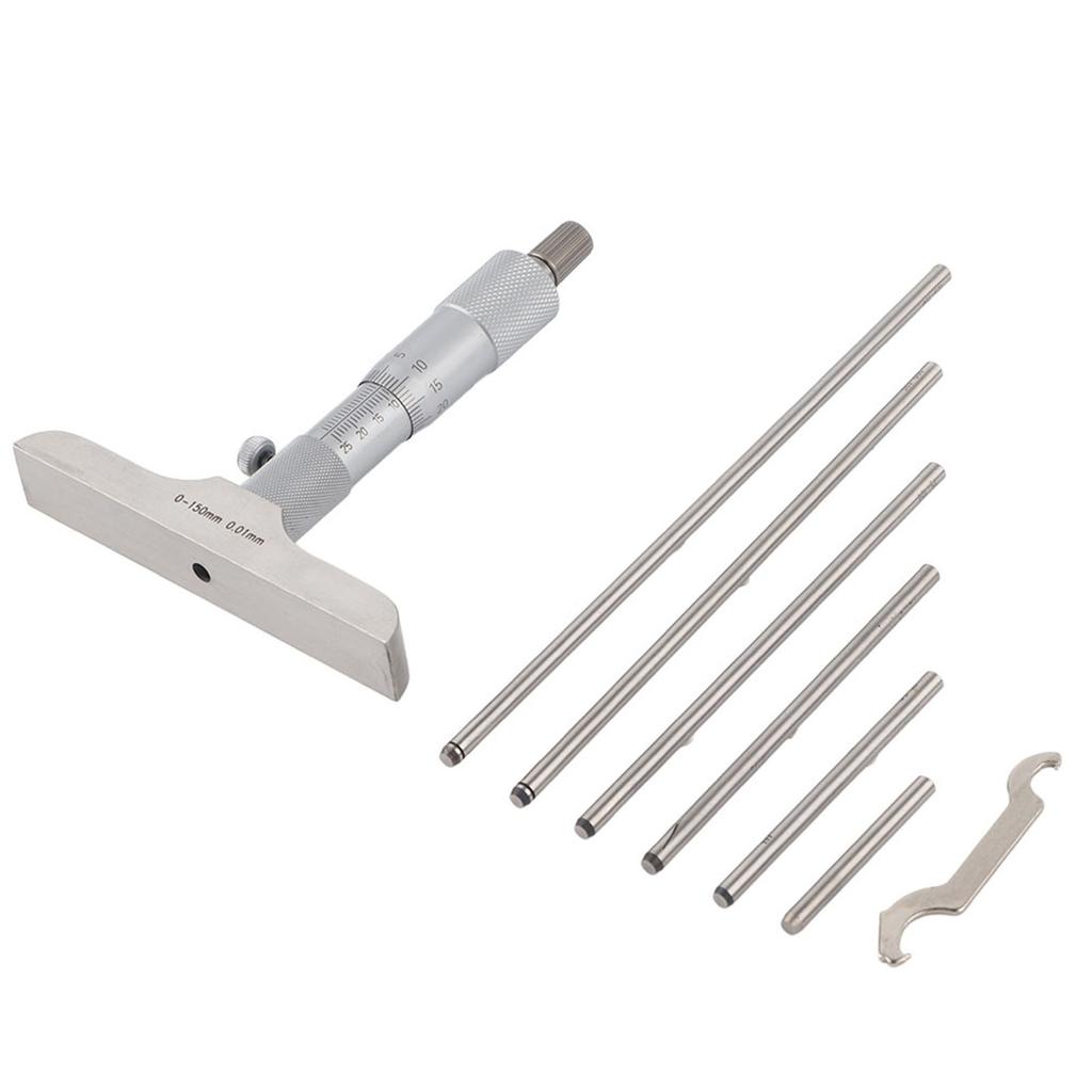 High Accuracy Round Head Depth Micrometer Gauge Gage Measuring Tool(0150mm 6in)