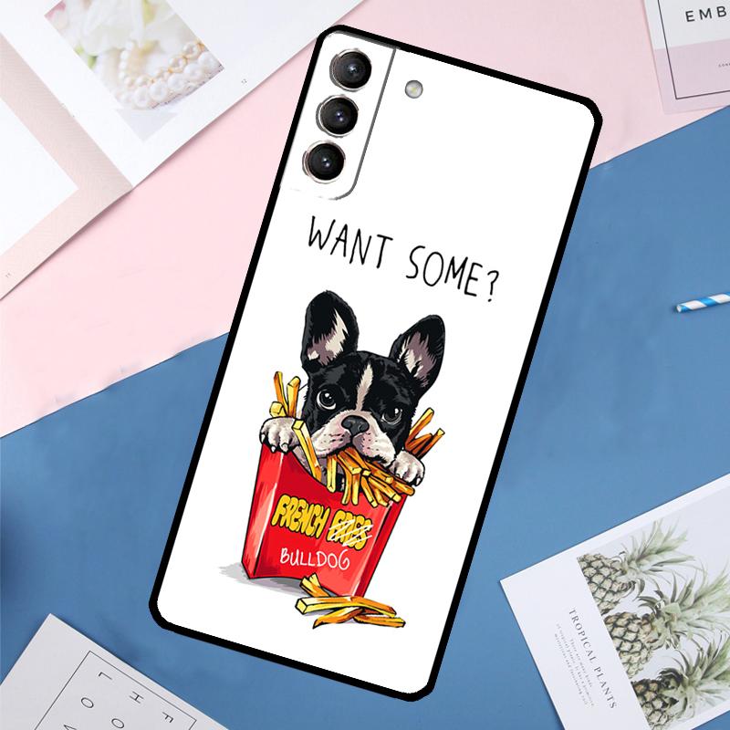 French Bulldog Case For Samsung Galaxy S24 Ultra S20 S21 S22 S23 S25 Ultra S9 S10 Plus S25 FE Back Cover