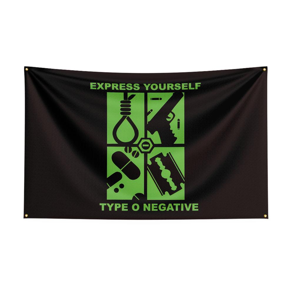 3x5 Fuß Schwere Rockband-Typ-O-Negativ Flagge Polyester Digitaldruck Banner für Schlafzimmer Wandkunst Außen Wandteppich Dekoration