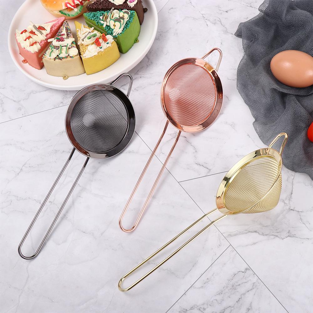 Steel Practical Baking Sifting Cooking Tool Kitchen Oil Skimmer Colander Cocktail Filter Strainer