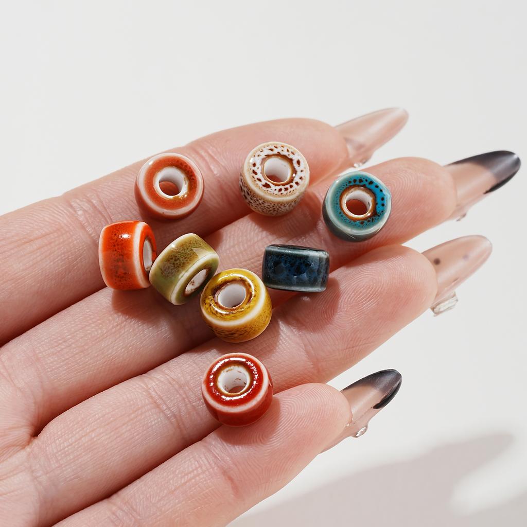10pcs/Lots 7*11mm Ceramic Bead Circular Spacer Beads for Handmade DIY Bracelets Necklaces Earrings Jewelry Making Accessories