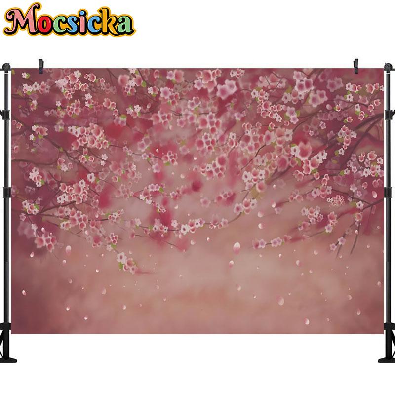 Mocsicka Baby Shower Photo Backdrops Ink Painting Flowers Kids Newborn Portrait Graphy Backgrounds For Studio