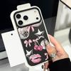 Cherry Bowknots Lips Disco Ball Pattern Case For iPhone 17 Pro Max iPhone 16 Pro Max 15 14 13 12 11 16E Air Luxury Leather Texture Silicone Cover