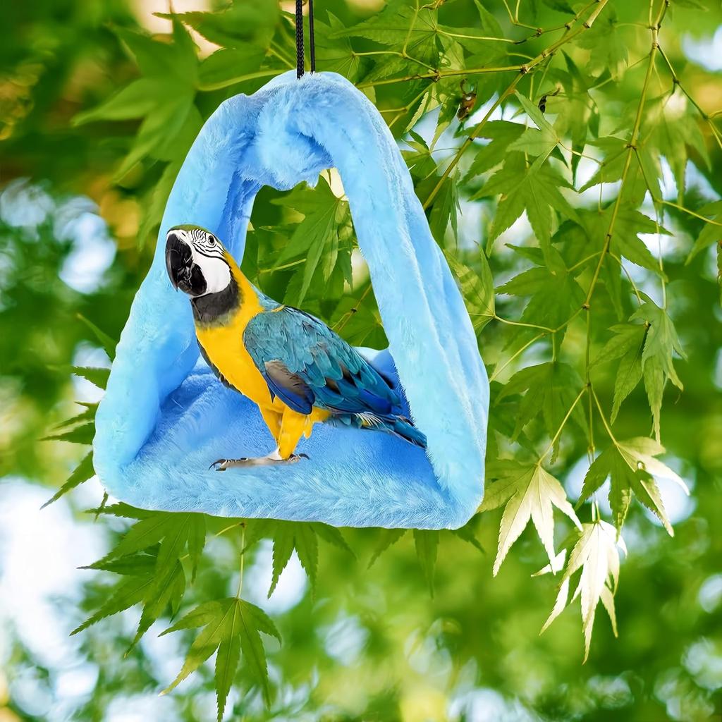 Warm Bird Parrot Nest Soft Plush Bird Parrot Hammock Warm Hanging Bed For Pet Cave Cage Hut Tent Toy House for Small Animals