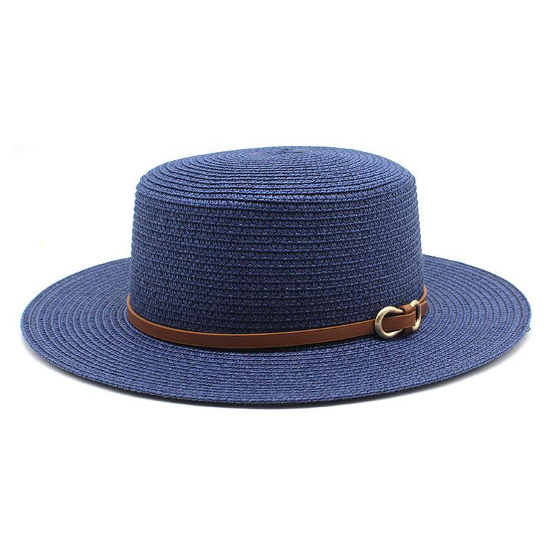 Spring And Summer Straw Hat Women'S Summer Flat Top Top Top Hat Seaside Vacation Beach Hat Internet Celebrity Straw Hat Sun Hat