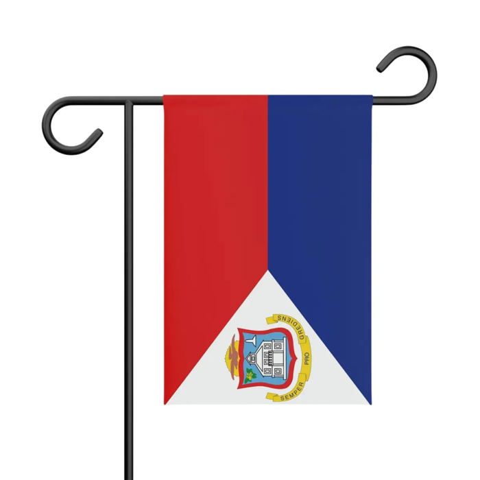 Drapeau Jardin Saint-Martin – 32 x 47.5 cm – Polyester Résistant – Format Vertical – Extérieur – Pixelforma