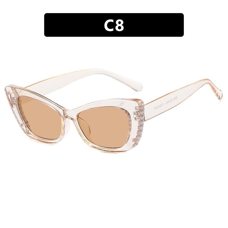 

Multi-Color Options Cat Eye Pearl Decor Sunglasses with UV400 Protection for Outdoor Activities Travel Use as pictures