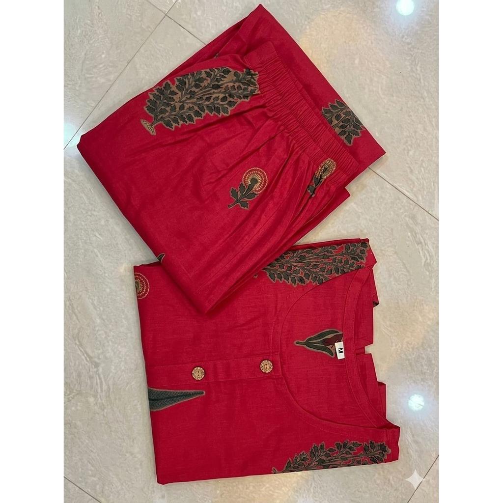 Women's Printed Cotton Top with Skirt Set Indian Bollywood Casual Wear Kurti Set