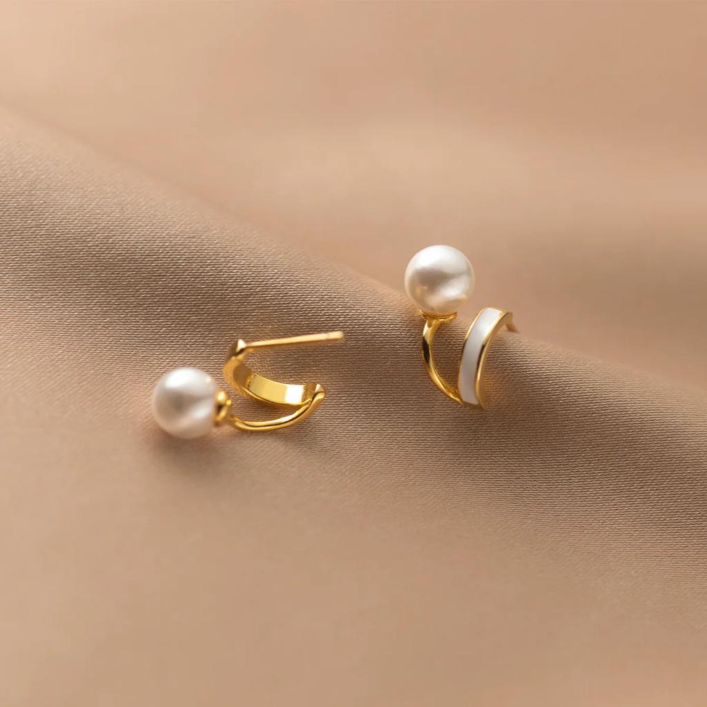 925 Sterling Silver Synthetic Pear Stud Earrings For Women Kids 14K Gold Plated Ear Wedding Party Jewelry Gift Female Pendientes