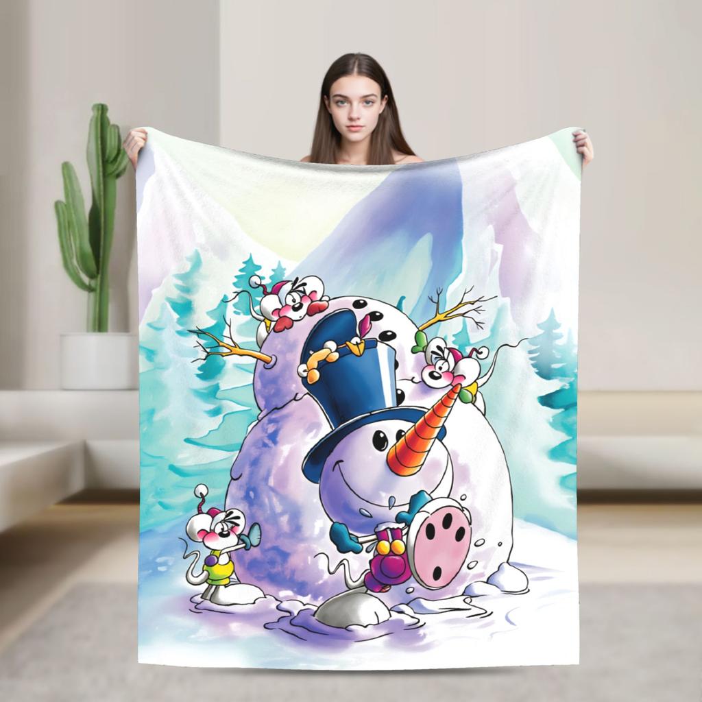 Christmas Diddl Super Soft Blankets  Travel Plush Throw Blanket Funny Living Room Flannel Bedspread Sofa Bed Cover