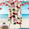 Cherry and Pink Bow Pattern Design Beach Towel Quick-drying for Travel Outdoor Sports Jogging Beach and Swimming