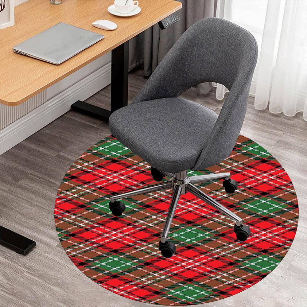 

1 шт. Коврик для круглого стула с клетчатым узором, Ковер для пола - Нескользящий, Коврик для пола для офиса, спальни и декора интерьера -1002229 80cm by 80cm