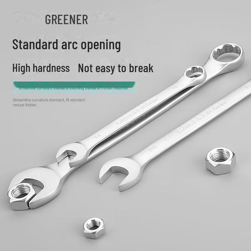 Green Forest Dual-Purpose Wrench Set: Double-Head, Open-End, 13-14mm