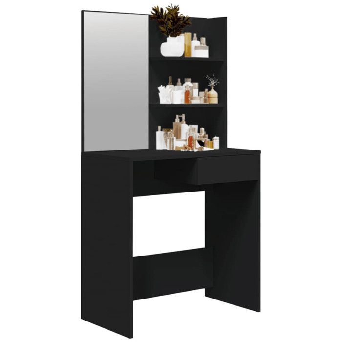 Dressing Table with Black Mirror 74.5x40x141 Cm