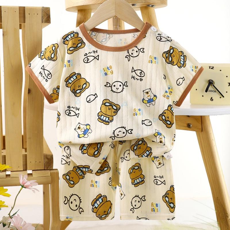 2pcs/set Cotton Children Sets Kids Clothes Boys Girls T-shirt Shorts  Summer Short Sleeve Baby Clothing Toddler