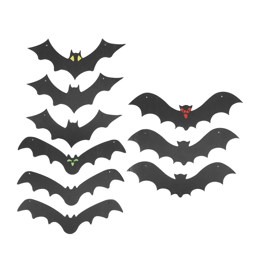9 PCS Hanging Bats Decoration Courtyard Halloween Party Festival Flying Bats Hanging Ornaments