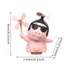 Windmill Pig Helmet Decoration Accessory Bamboo Dragoy For Motorcycle Battery Car Electric Car Rear View Mirror Doll Pendant