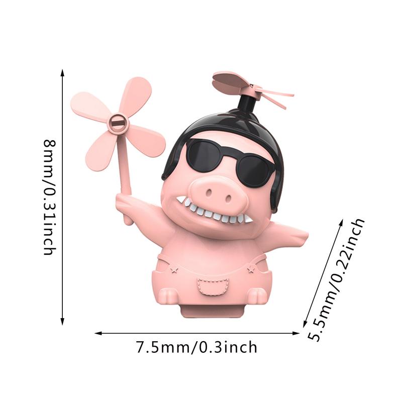 Windmill Pig Helmet Decoration Accessory Bamboo Dragoy For Motorcycle Battery Car Electric Car Rear View Mirror Doll Pendant