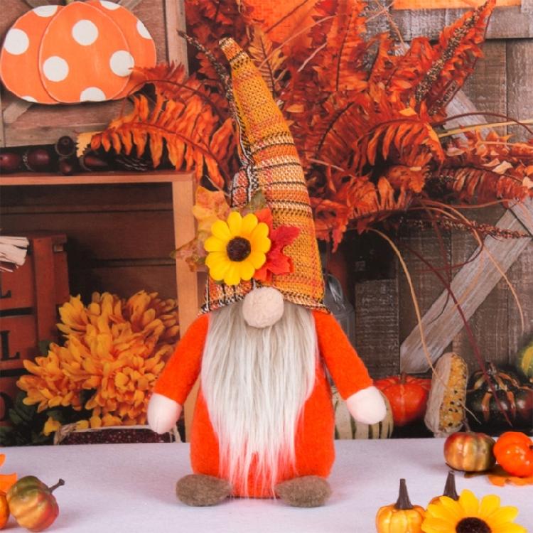 Fall Gnomes Decoration Swedish Gnomes Ornaments with Maple Leaf Thanksgiving