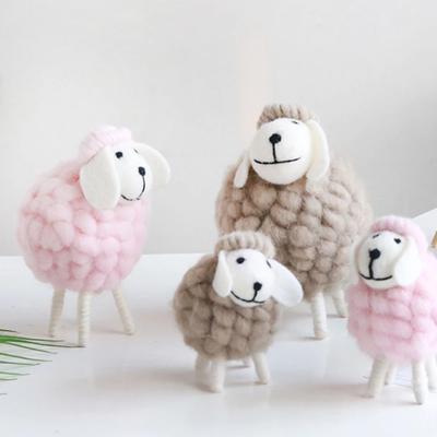 Miniaturní figurky z ovcí z plsti Miniatury z vlny Jehněčí z plsti Roztomilé hračky Stolní dekorace Bytové doplňky Roztomilé ozdoby na stůl