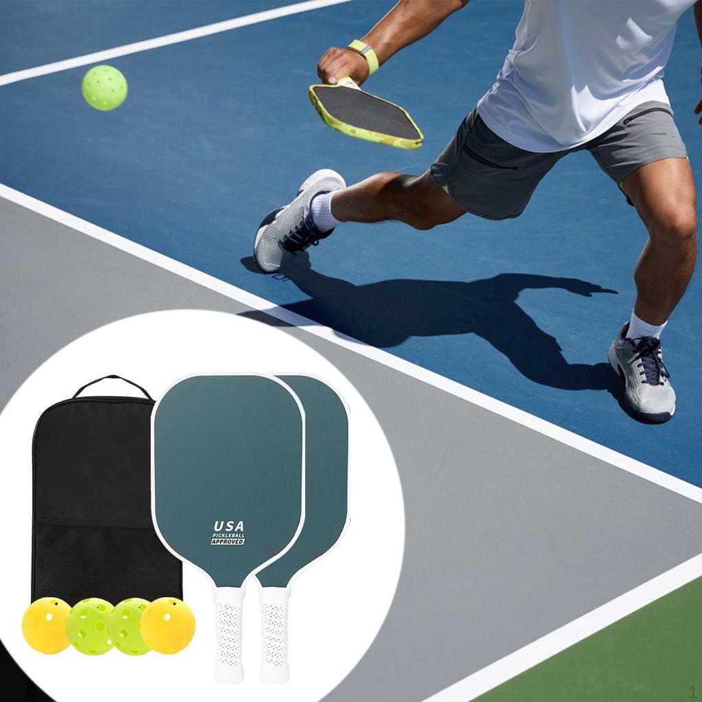 2Pcs Pickleball Paddles Racquets for Indoor Outdoor Use Patio Gym Style A