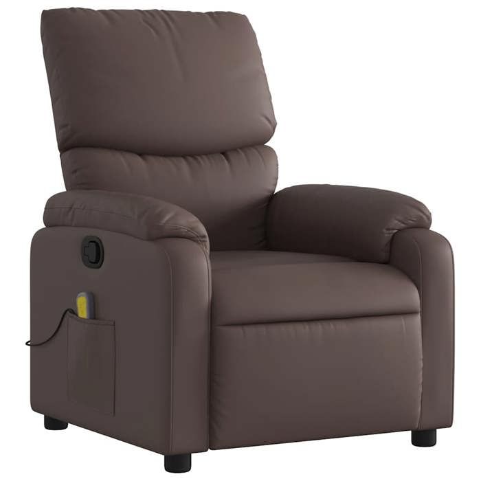 VidaXL Fauteuil de massage inclinable Marron Similicuir 373443