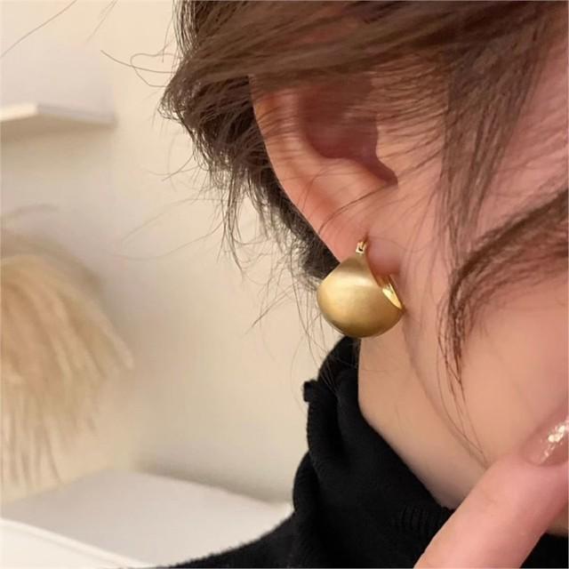 

ANENJERY матовые серьги-кольца для женщин, простые модные массивные ювелирные изделия, подарки золотой