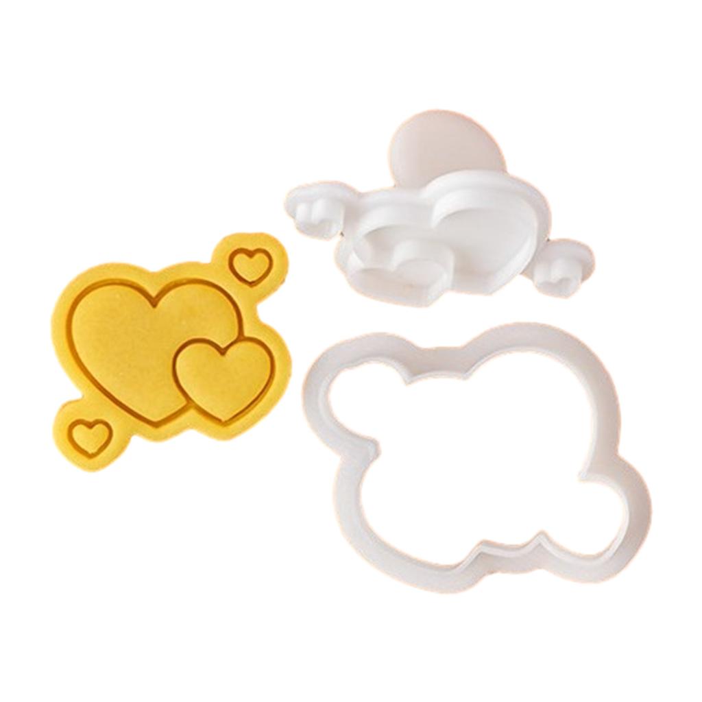 Valentine's Day Cookie Cutters Cartoon Pressable Biscuit Mold Holiday Biscuit Fondant Cookie Stamps Party Supplies