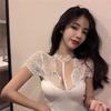 Black Lace Halter Top with Deep V-Neck - Sexy, Slimming Summer Tank for Women (2025 Collection)