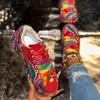Unisex Platform Sneakers, Hand-Painted Rhinestone Athletic Shoes, Couple Matching Wholesale In Stock