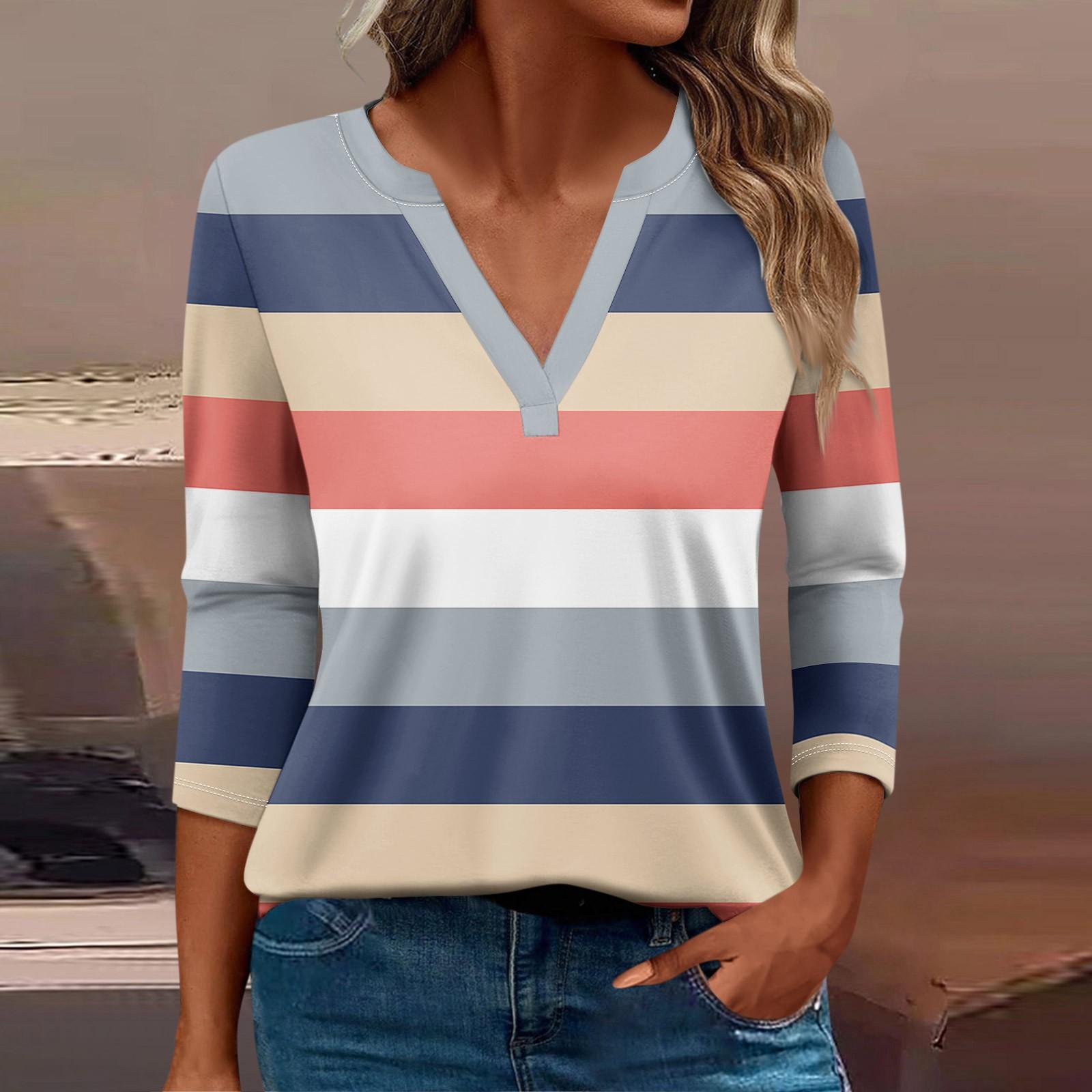 Женская футболка Футболка с принтом Рукав 3/4 Повседневные Выходные Мода Базовый — фото 5