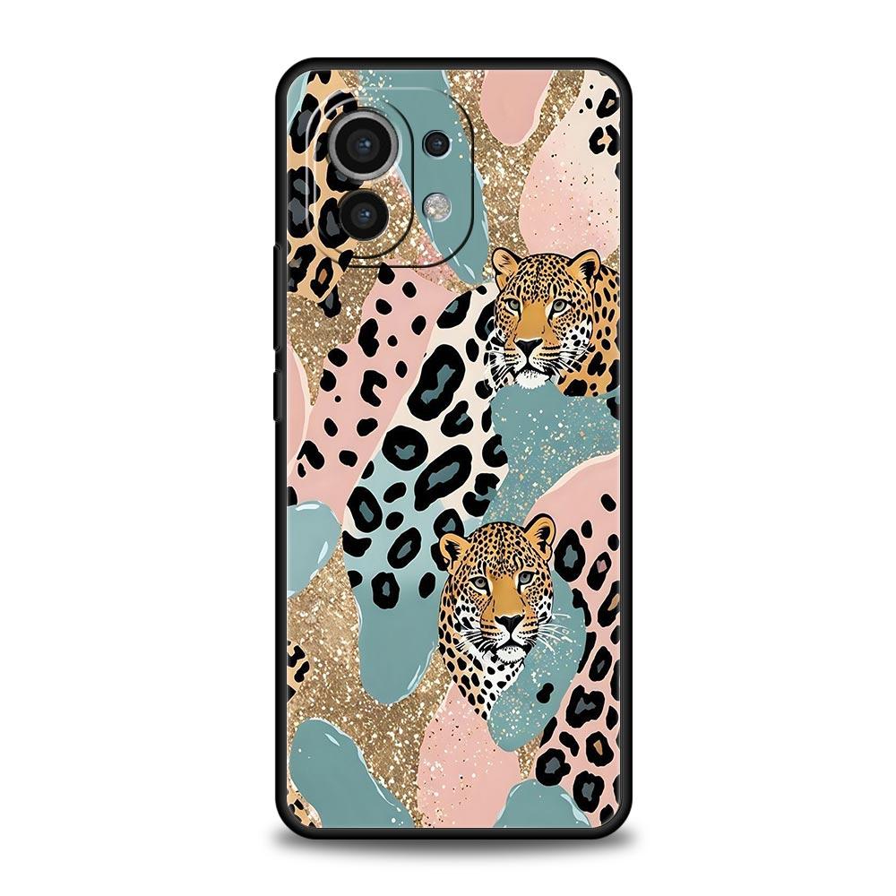 Handyhülle für Xiaomi Mi 15 14 13 12 11 Lite 14T 13T 12T 11T Pro Poco X7 X6 X5 X3 Pro F6 F5 F4 Hülle Rosa Leopardenmuster
