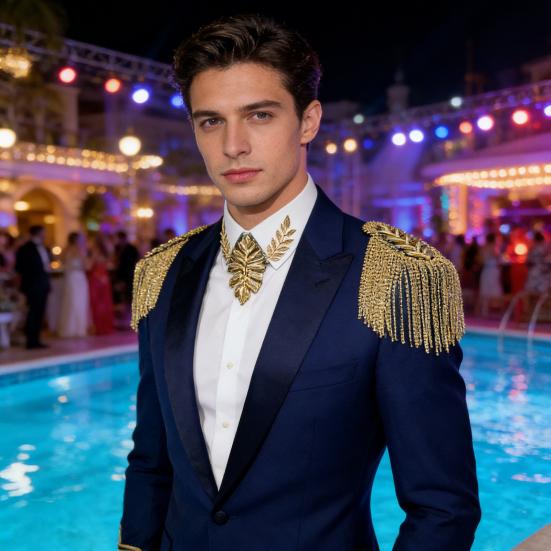 1/2 Stuks Strass Kwast Schouder Epaulet Mannen Vrouwen Uniformen Jas Blazer Kostuum Pak Metaal Lang