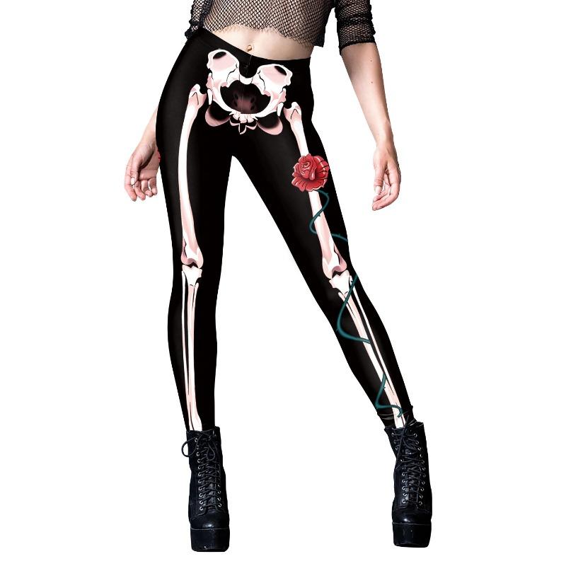 Women's Halloween Carnival Night Dark Pattern Printed Skinny Fitness Leggings Women's