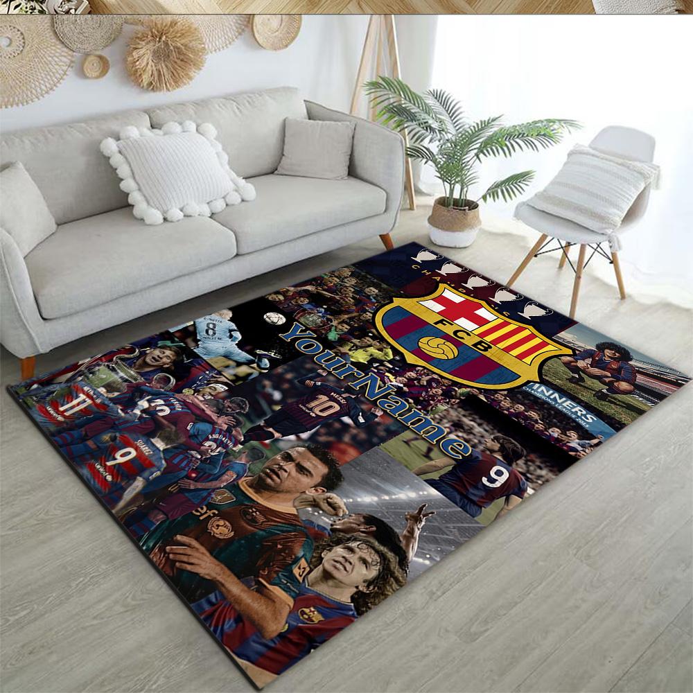 Fc Barcelona Customize Text Floor Rug Office Rug Perfect for Entryway Balcony Study Room Kitchen Antislip Carpet Office Home Decor
