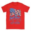 Anniversary USA TShirt for Unisex  Fashion Cotton Tee Shirt Crewneck Short Sleeve T Shirt Big Size Clothing