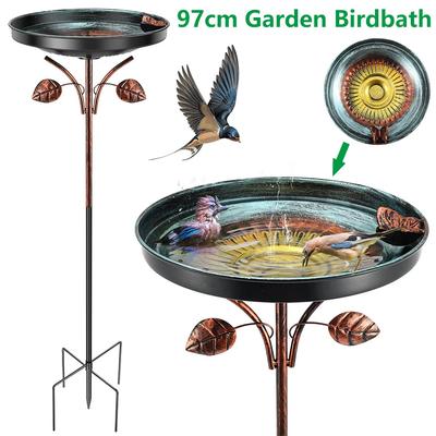 Garden Birdbath 97cm Standing Metal Bird Bath Decorative Vintage Bird Bath Feeder Bowls for Outdoor Patio Yard Lawn Garden Decor